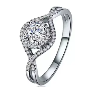 SKU J-006—Twisted Shank Moissanite Ring | 0.8 ct, D color, VVS1 sparkle