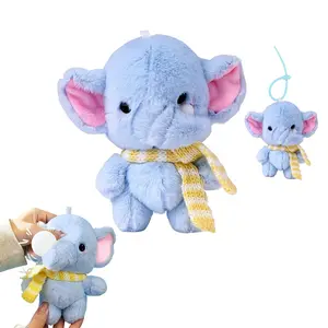 Stress Relief Plush Toy Keychain, Press Bubble Elephant, Music Sensing Rabbit, Soft Cute Bag Charm, Perfect for Relaxation and Fun