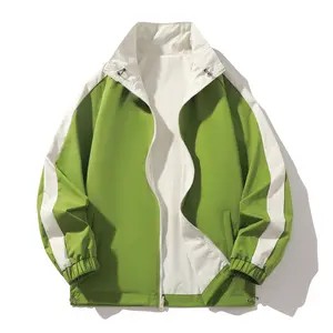 New Loose Windproof Jacket Colorblock Street Style Reversible Coat Men's Casual Functional Top