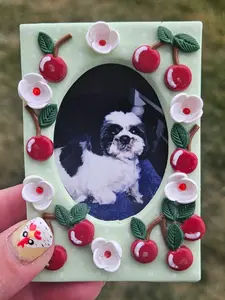 Sweet Cherry Polaroid Magnet - Cute Fridge Decor & Gift for Fruit Lovers with Playful Design