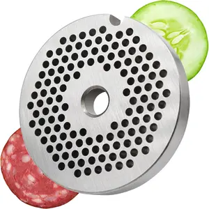 #12 Stainless Steel 3mm 1/8" Meat Grinder Plate Discs Blades Heavy Duty Sharpener for Meat Grinders Cutting Disks for Sausages Hamburger Vegetables Chili Ground Meat Beef