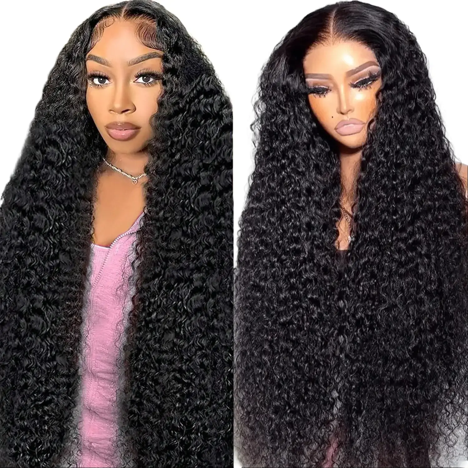 30 Inch Human Hair Water Wave Lace Front Wigs 13x6 HD Water Wave Lace Front Wig 180 Density Curly Wig Pre Plucked Baby Hair