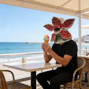 Terrifying Demogorgon Mask Full-Head Latex Evil Mask of the Horror Monster Suitable for Halloween Costume Parties Adult Full-Head Latex Mask with Realistic Details Petal Mask Funny Ghost mardi  gras  mask