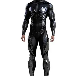 2025 Halloween Men’s 3D Printed Bodysuit Cosplay Costume — Solid Beige/Black, Slim Fit, Elegant Grooming Tuxedo Set; Women’s Round-Neck T-Shirt & Shorts, Camouflage Crewneck Hoodie & Sweatpants, Pajamas with Lettuce-Trim Sleeves, Compression Turtleneck