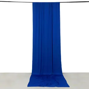 Royal Blue 4-Way Stretch Spandex Backdrop Drape Curtain, Wrinkle Free Event Divider Panel with Rod Pockets - 5ftx14ft