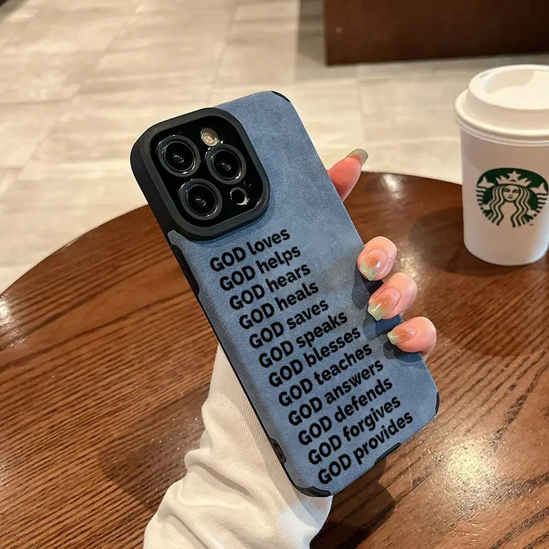 God's Blessing Phone Case is made of TPU and leather with a delicate touch that is skin friendly like velvet suitable for Apple 17 16 15 14 13 12 11 Pro Max Plus X XS Max