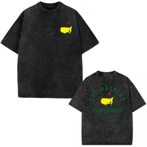 Creative And Versatile, "THE MASTERS" Golf Pattern, Golf Shirt, Men's And Women's T-Shirts, 230G Wash Cotton High-Quality Cotton Printed T-Shirts, Suitable For Street Retro And Outdoor Sports And Leisure, Y2K Style Outfit, Ball Sports T-Shi shirts  men