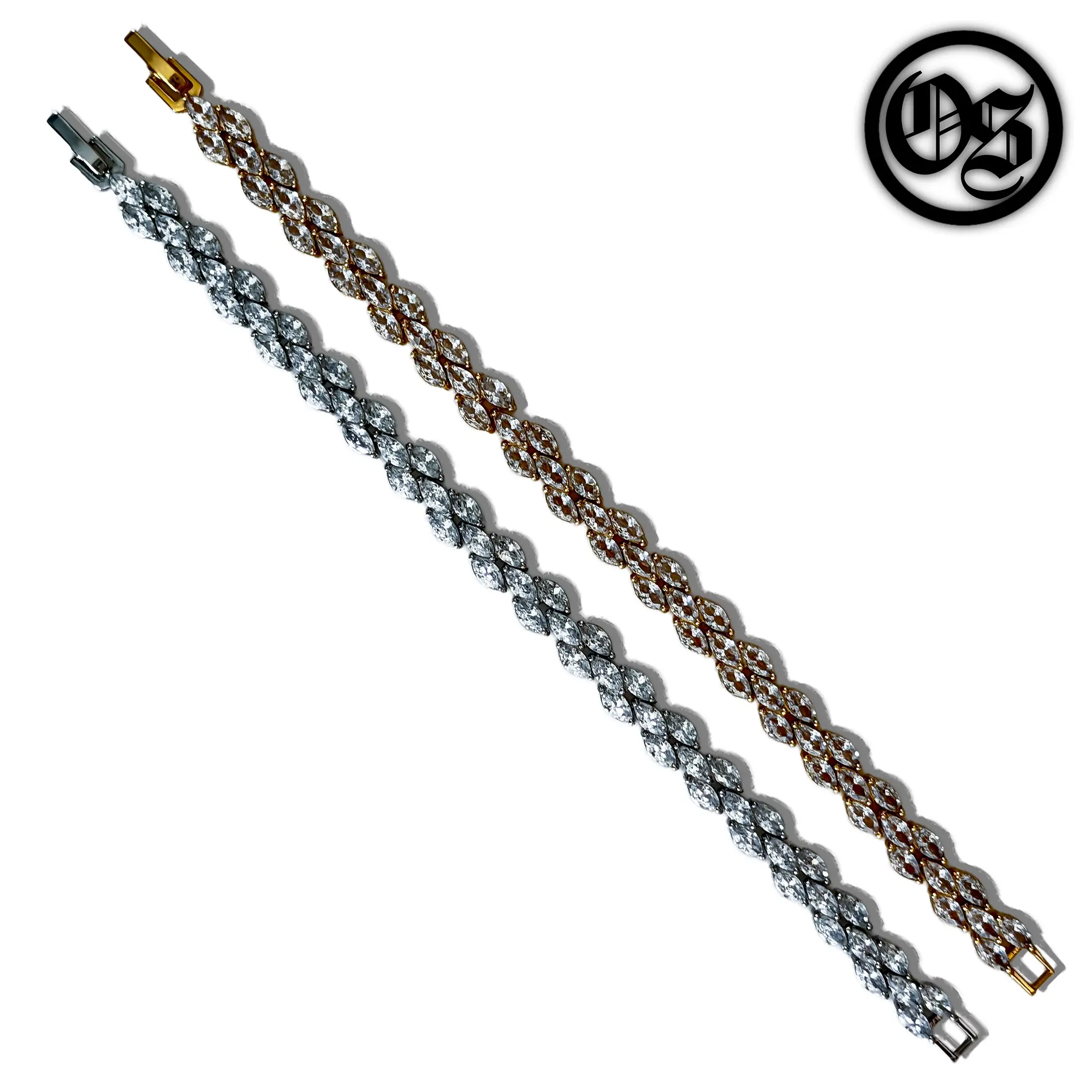 OTHERSIDE Triple Crystal Bracelets - Silver & Gold
