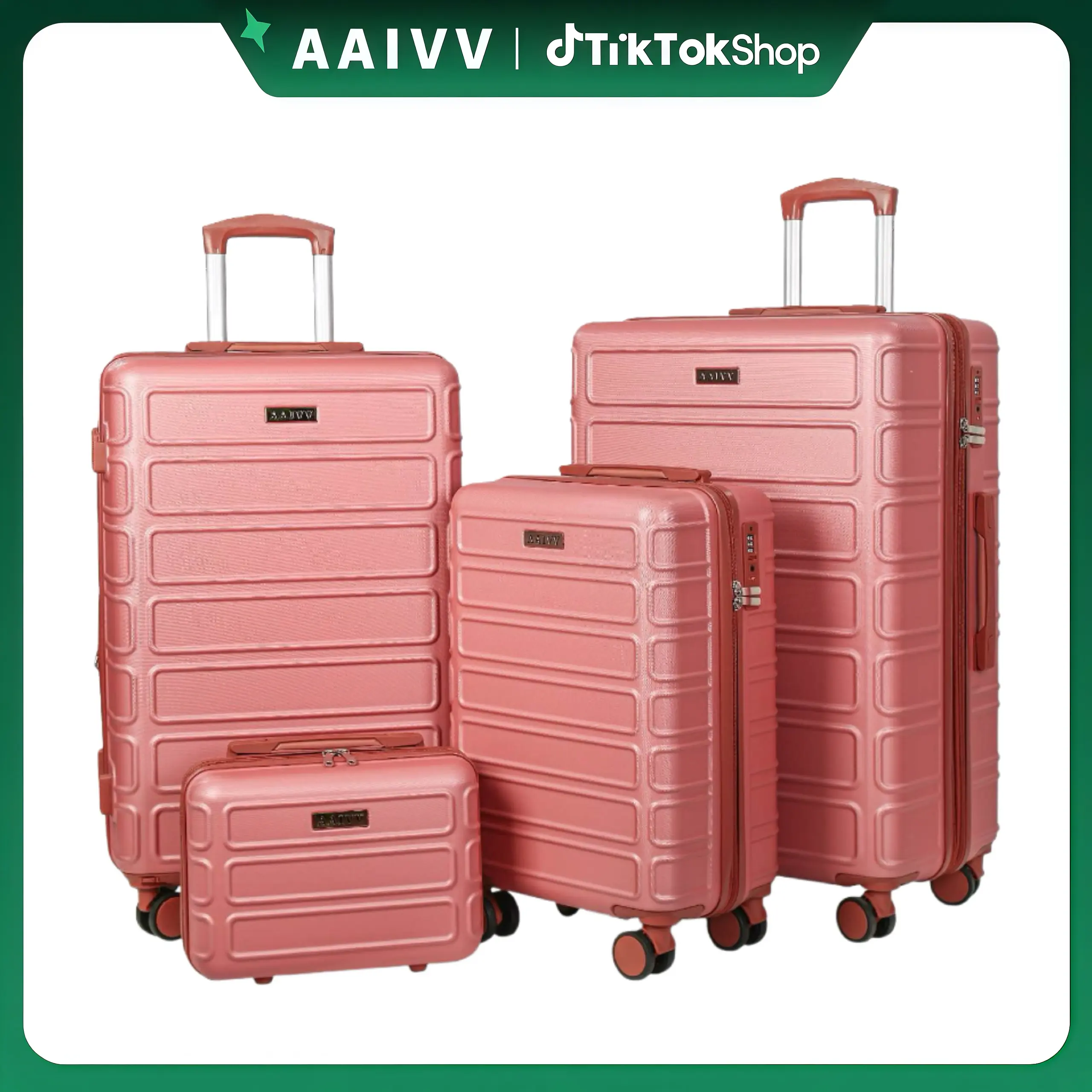 4-Piece Durable ABS Hardshell Luggage Set, Expandable Scratch-Resistant TSA Lock Suitcase with Double Spinner Wheels, Ideal for Family Travel, Tsa-Proof, Anti-Theft, Hard-Shell Luggage Sets (Father's Day Gift), Tsa-Proof Luggage Sets