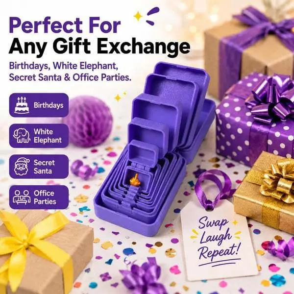 6 Layer Surprise Prank Box, Funny Nested Gift Box Toy, Halloween Christmas Gift Exchange Game, Reusable Joke Box for White Elephant, Secret Santa, Birthday & Party Fun