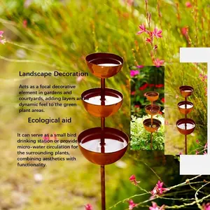 3-tier vintage ironwork rainwater collector - outdoor garden decor art piece Garden Accessories