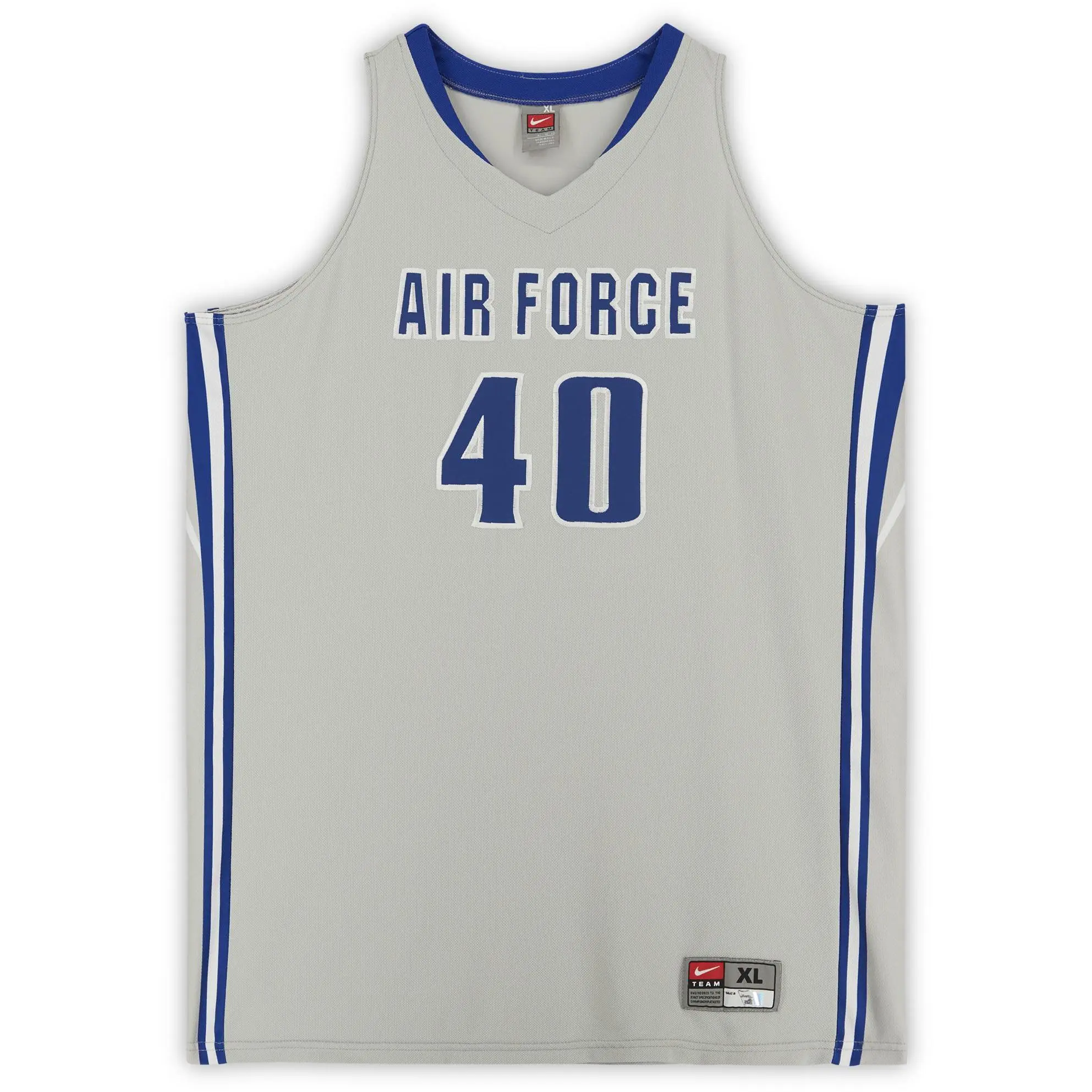 Air Force Falcons Team-Issued #40 Gray Jersey with Blue Numbers from the Basketball Program - Size XL
