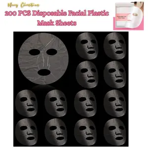 200 PCS Disposable Facial Plastic Mask Sheets – Clear Thin Spa Wrap for Skincare, Moisture Retention & DIY Facial Treatments, Christmas Gift
