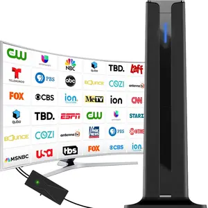 4K HD Digital TV Antenna Long Distance Supports 4K, 1080P Video Signal Amplifier, High Performance Coaxial Cable 360 °   Upgraded All-Directional Receiver for Local All Channels, Compatible with Smart TV and All Old TVs, Suitable for Urban, Rural - All TV