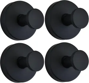 Black Suction Cup Hooks for Glass Window, Shower Hook for Inside Shower, Removable Towel Hooks for Bathroom Kitchen Wall Glass Door, Wreaths Loofah Suction Hook for Hanging, 2 Pack