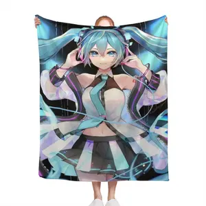 Cute H-Hatsune M-Miku Skicomfort Warm Soft  Blanket Suitable Home  Lunch Blanket Suitable For Home Office Daily Use Cover
