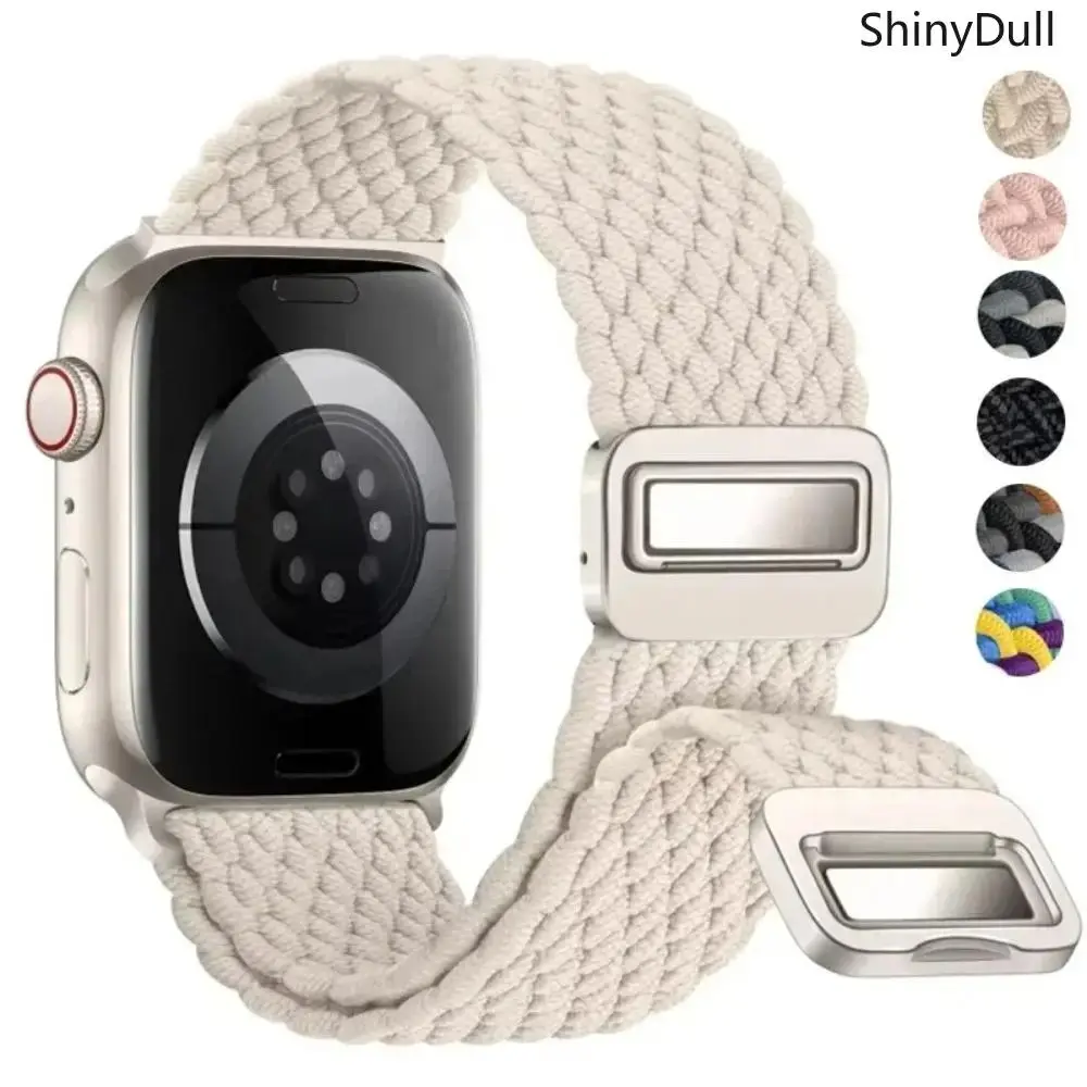 Braided Nylon Magnetic Apple Watch Band – Stretchable Strap for 38–49mm Series & Ultra, Comfortable & Stylish, Summervibes