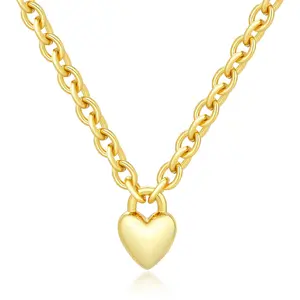 HEART PADLOCK  CHAIN NECKLACE