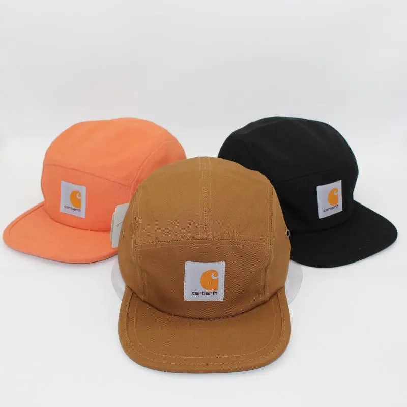 Solid‑Color Soft‑Top 5‑Panel Camp Cap, Flat Brim Baseball Cap, Casual Work‑Style Skate Hip‑Hop Sun Hat for Men Women