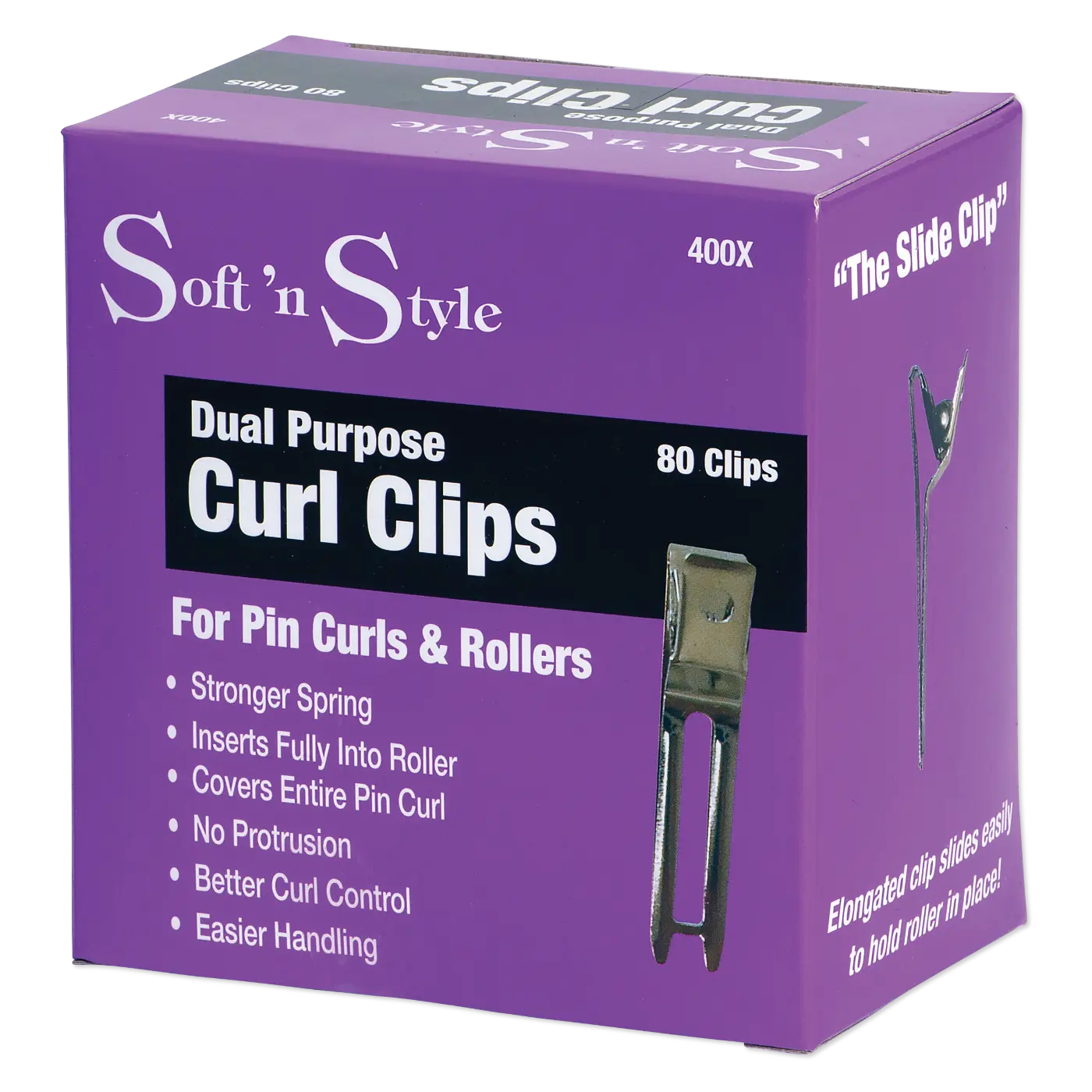 Soft ’n Style Double Prong Pin Curl Clips, box of 80 #400X