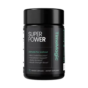 SUPERPOWER Ultimate Pre-workout Supplement with Tongkat Ali Spermidine Ginseng L-Citrulline L-Arginine Zinc Folate - Caffeine Free,Sugar Free,90 Veggie Capsules