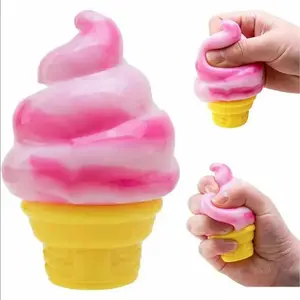 Ice Cream Squeeze Squishy, Ice Cream Cone Squishy, SlowRise Sensory Fidget Toy, Easter Basket Stuffers PartyFavors Summer Sensory Stress Relief, Squishy Fidgets moon ball