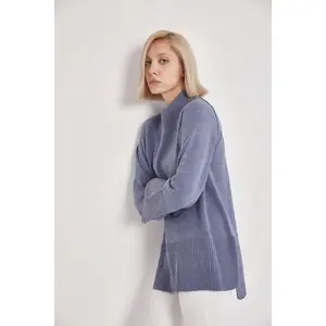 Reverse Stitch Knit Sweater - Indigo