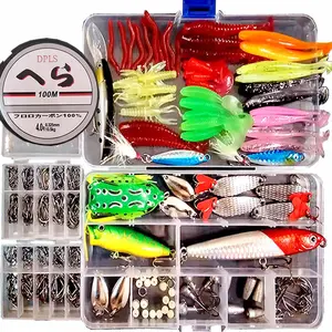 104/109/133/284 Piece Lure Set, Artificial Bait Fishing Lures, Full Set Glitter Soft Baits, Bass Frog Minnow Fish Lure Combination