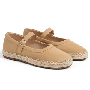 CYNLLIO Women’s Espadrille Pumps Comfortable Suede Flats for Women Platform Mary Janes Shoes Woven Casual Walking Dressing Shoes