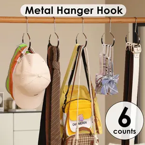 6 Counts Hat Storage Organizer for Baseball Caps, Non Slip Hat Rack Hat Holder for Baseball Caps, Organizer for Caps Tank Top Belt Tie Purse Bra