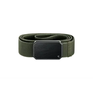 Groove Belt – Stretch Belt for Men, Easy-to-Wear Everyday Comfort – Black / Base Camp Green