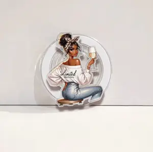 Elegant Melanin Girls Phone Grip, Black Girl Magic Griptok, Afrocentric Queen Phone Holder, Melanin Poppin Accessory, Gift for Black Women, Luxury Pop