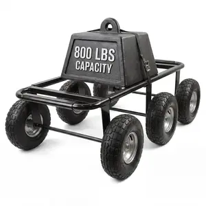 6 Wheel All Terrain Dolly, 800lbs Heavy Duty Furniture Dolly, 10" Inflatable Tires Big Wheel Dolly, All Terrain Mover for Homes, Logistics, Warehouses, Shopping outdoorfun