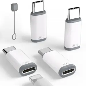 4 Pack Lightning to USB C Adapter for iPhone 15/16/16 Pro Max/Plus,Samsung S24,Support Charging & Data Transfer,Type C Charger Connector Cable,Lightning Female to USB C Male Adapter,Not for Audio springtok