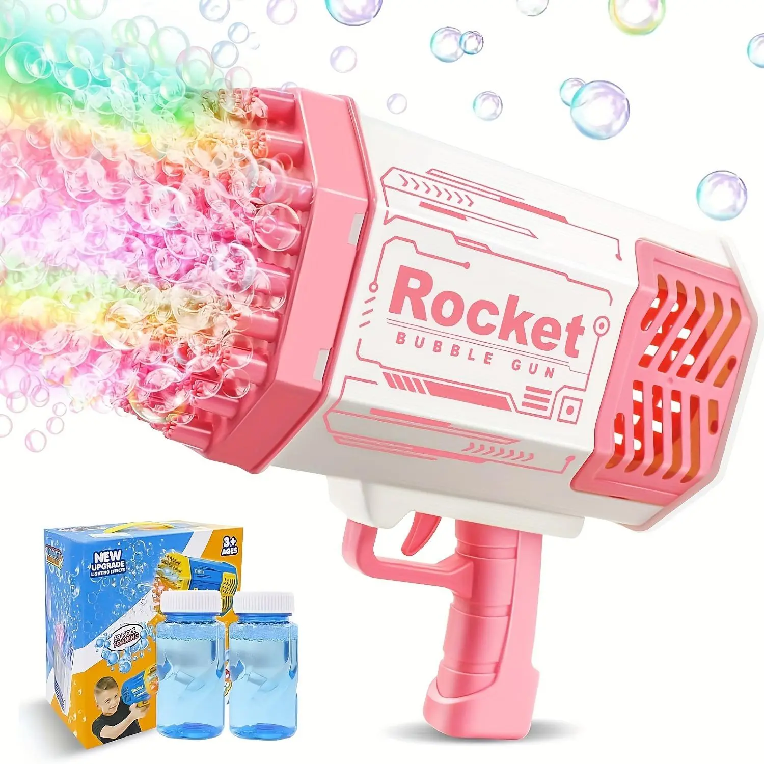 [Christmas Gift]Bubble Machine Kids Toys, Bubble Machine with Colorful Lights and Thousands Bubbles, Outdoor Toy Birthday Party Favors Gifts for Boys Girls Age 4-12 Years Old,Outdoor Toys, New Year Gifts, Birthday Gifts.