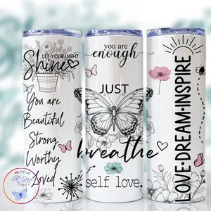 Positive Affimations 20oz Tumbler Cup Bottle Drinkware