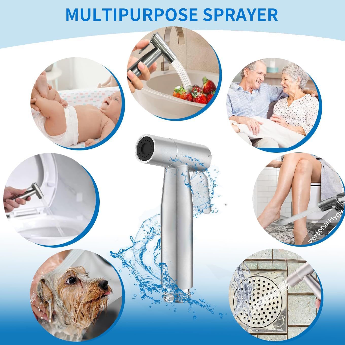 Toilet Adapter Hose Bidet Sprayer, Adjustable Water Pressure for Feminine Wash, Baby Diaper & Multi-Use （1）