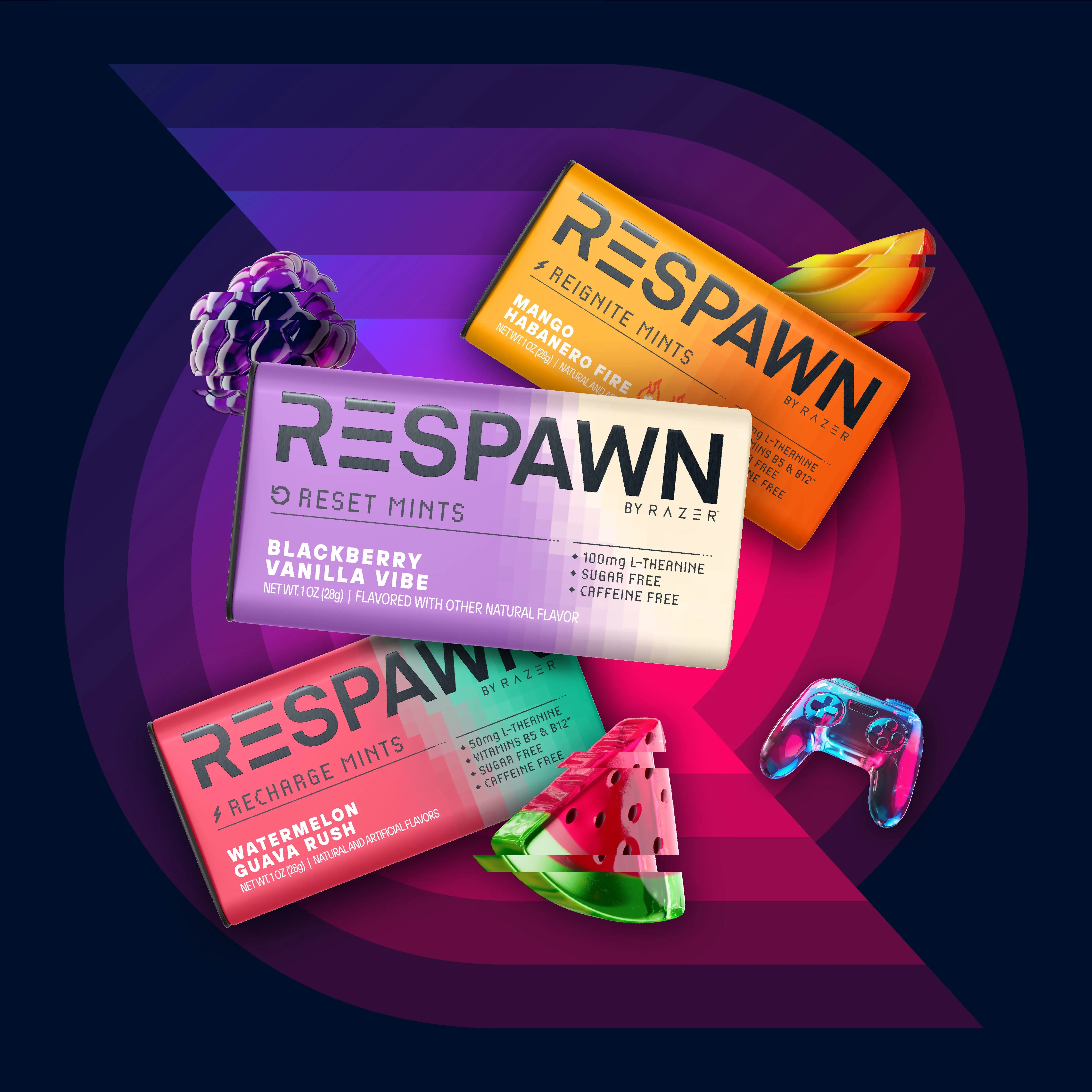 Respawn Mints - Triple Flavor Bundle with Watermelon Guava Rush ...