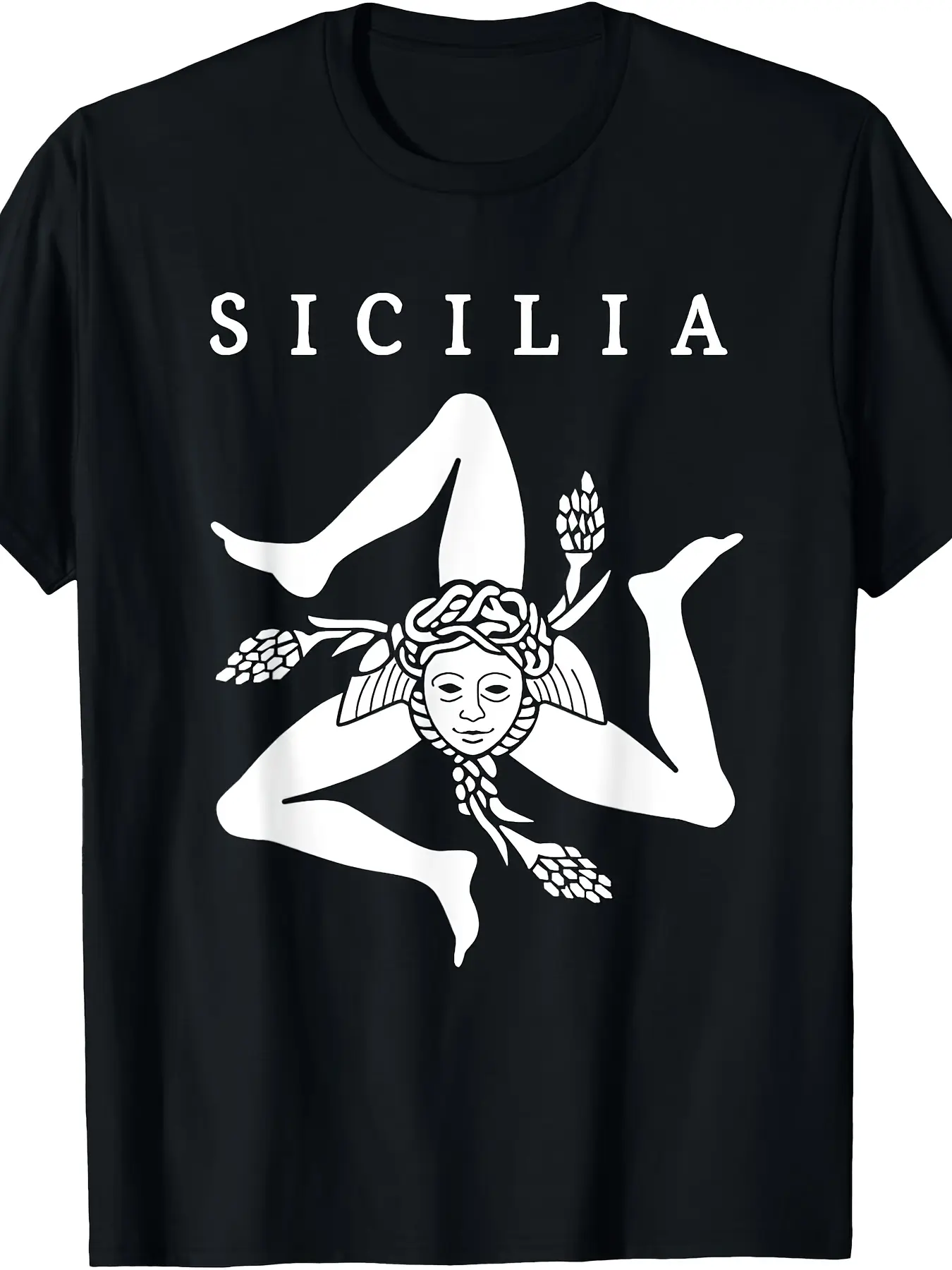Sicilia Flag Sicily Palermo Italy T Shirt Men'S Bl unisex soft cotton short sleeve t shirt, vintage graphic casual tee for men women teens, perfect birthday holiday gift for camping travel gym daily street  wear