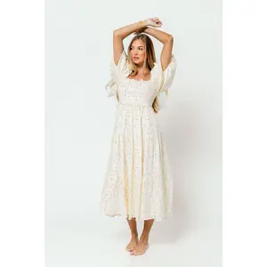 Elena 100% Cotton Midi Dress in Pink Tulip - Bump Friendly & Inclusive Sizing