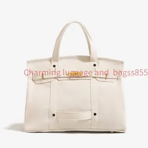 Size42 Large capacity Canvas light weight Handbag Shoulderbag Crossbody Purse Boatkin For new fashion outfit tour trip working bag