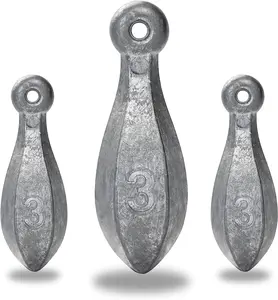 BLUEWING Bank Sinker 1LB Box Fishing Weights 3-16oz Sinkers Saltwater Bullet Lead Weights Sinkers