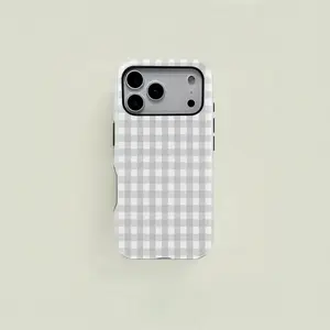 Gingham Plaid Print Phone Case, Durable Shockproof 2in1 Protection Case,phone Case Suitable for Iphone 11/12/13/14/15/16/17 Pro Promax Plus Air and Samsung S22/S23/S24/S25 Plus Ultra Fe,holiday Gift Minimalist Stylish Cover