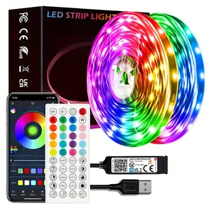 LED Lights for Room, APP And 44-Key Remote, FeaturingMusic Sync Color Change Function, Timing Function, AndMultiple Dynamic Modes, LED Strip Lights for BedroomHome Party Decor, And Gifts.