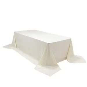 Ivory Scuba Rectangular King Tablecloth – 108" x 156" Extra-Wide, Wrinkle-Free & Stain-Resistant Banquet Linen for 8ft Tables