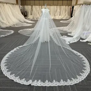 Custom veil for Adriana：ivory cathedral length clips