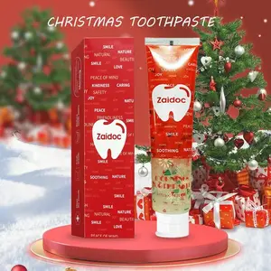 Christmas Themed Toothpaste - Gently Cleans Teeth with Peach Fragrance for Fresh Experience - Fine Mousse Foam Cares for Gums - Perfect for Daily Use