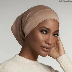 Women's Solid Anti-Slip Undercap Breathable Elastic Inner Hijab Cap for Ramadan Comfortable Fit PulseVision Shop