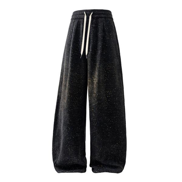 Men's Premium Sparkle Wide Leg Pants, Casual Drawstring Baggy Trousers, Perfect for Club, Party, Daily & Streetwear