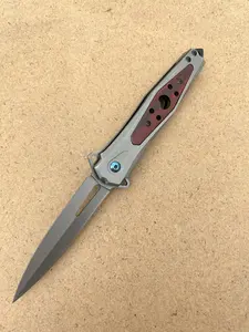 High-quality folding hiking knife with sharp blade and wooden handle, Portable pocket knife, an ideal gift for mature men, suitable for camping, fishing